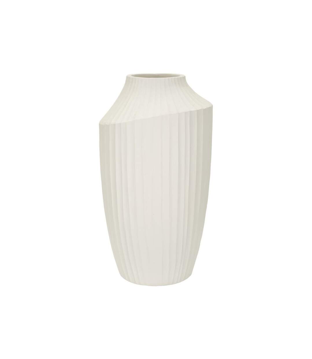Vase Design Rainuré Ice 50cm Crème-1