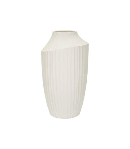 Vase Design Rainuré Ice 50cm Crème