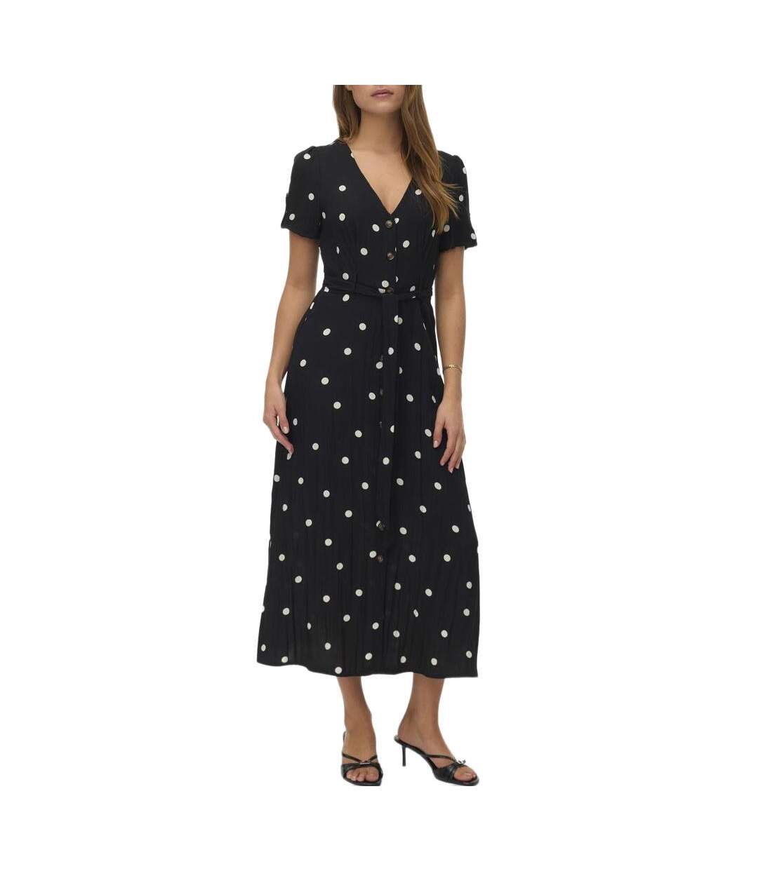 Robe noir femme vero moda joan 7/8-1