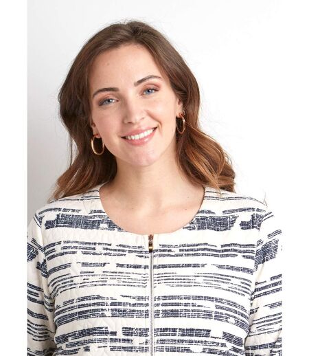 Veste courte sans col zippée irisée