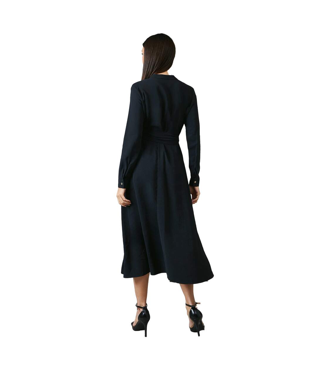 Womens/ladies belted shirt dress black Principles