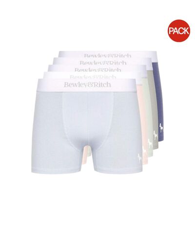 Pack of 5  Mens albireo boxer shorts  pastel Bewley & Ritch