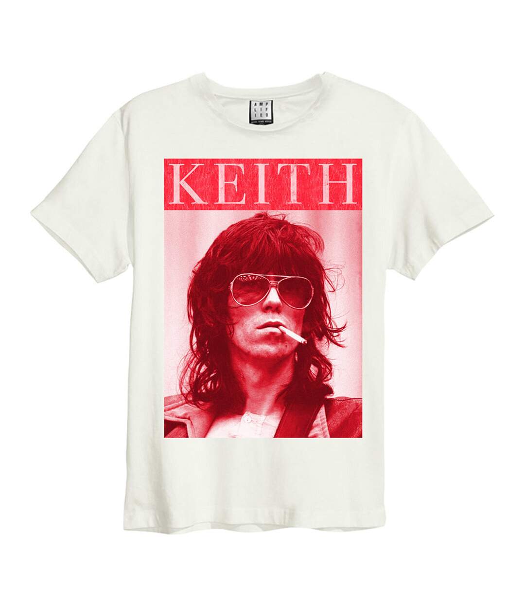 Unisex Adult Kool Keef The Rolling Stones T-shirt Vintage White Amplified-1