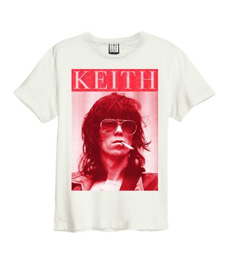 Unisex Adult Kool Keef The Rolling Stones T-shirt Vintage White Amplified
