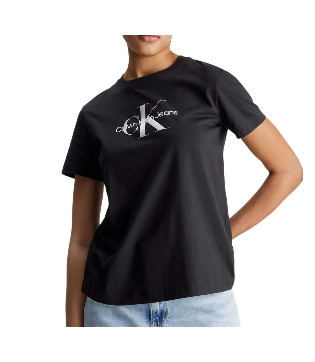 T-shirt noir femme calvin klein jeans diffused-1