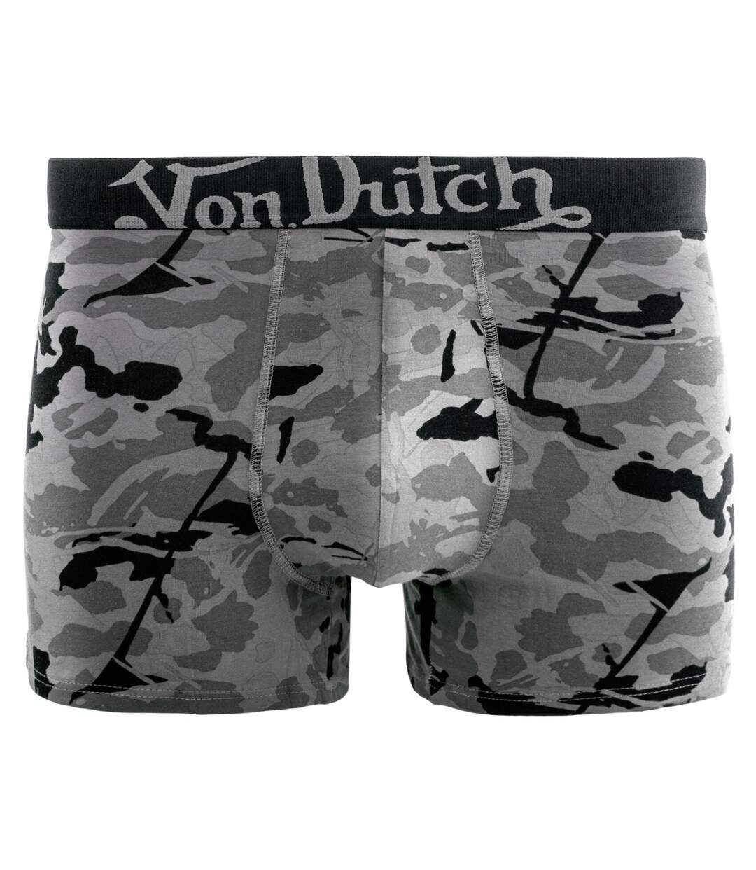 Lot de 2 boxers homme en coton imprimé et uni Concrete Vondutch-3