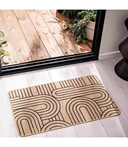 Tapis Déco Imprimé Modul 45x75cm Naturel & Noir