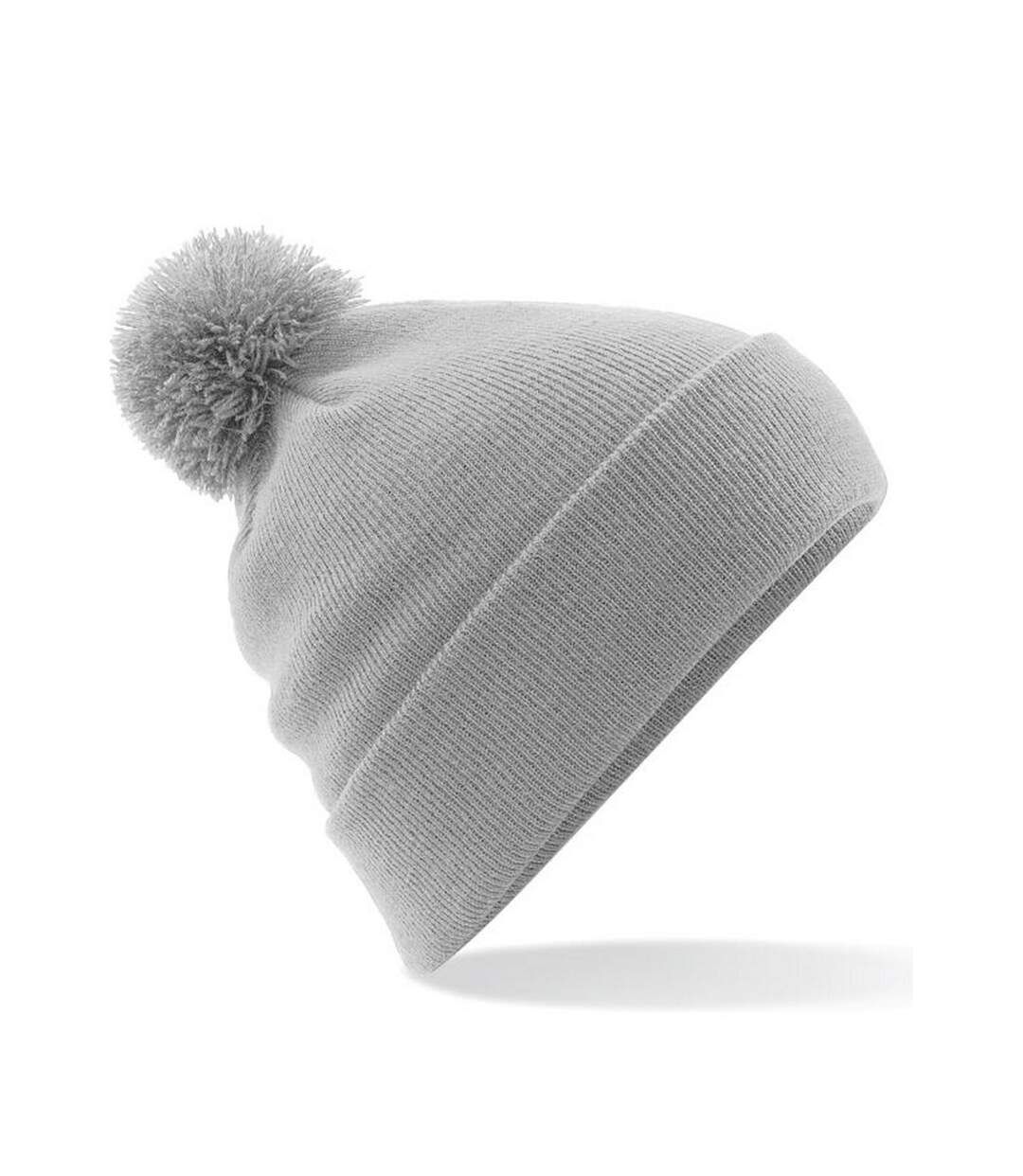 Bonnet Pom Pom Original Gris Clair Beechfield-1