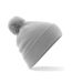 Bonnet Pom Pom Original Gris Clair Beechfield-1