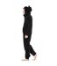 Mens Gorilla Head Fleece Jumpsuit Black Keanu-1