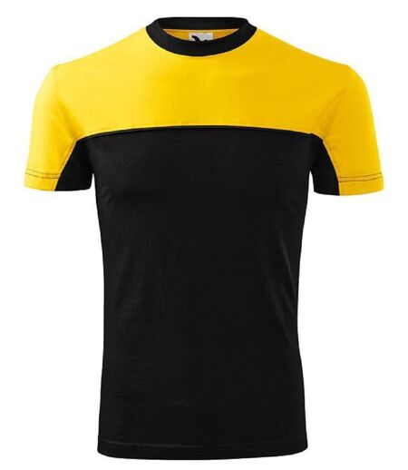 T-shirt fashion manches courtes bicolore - Unisexe - MF109 - jaune