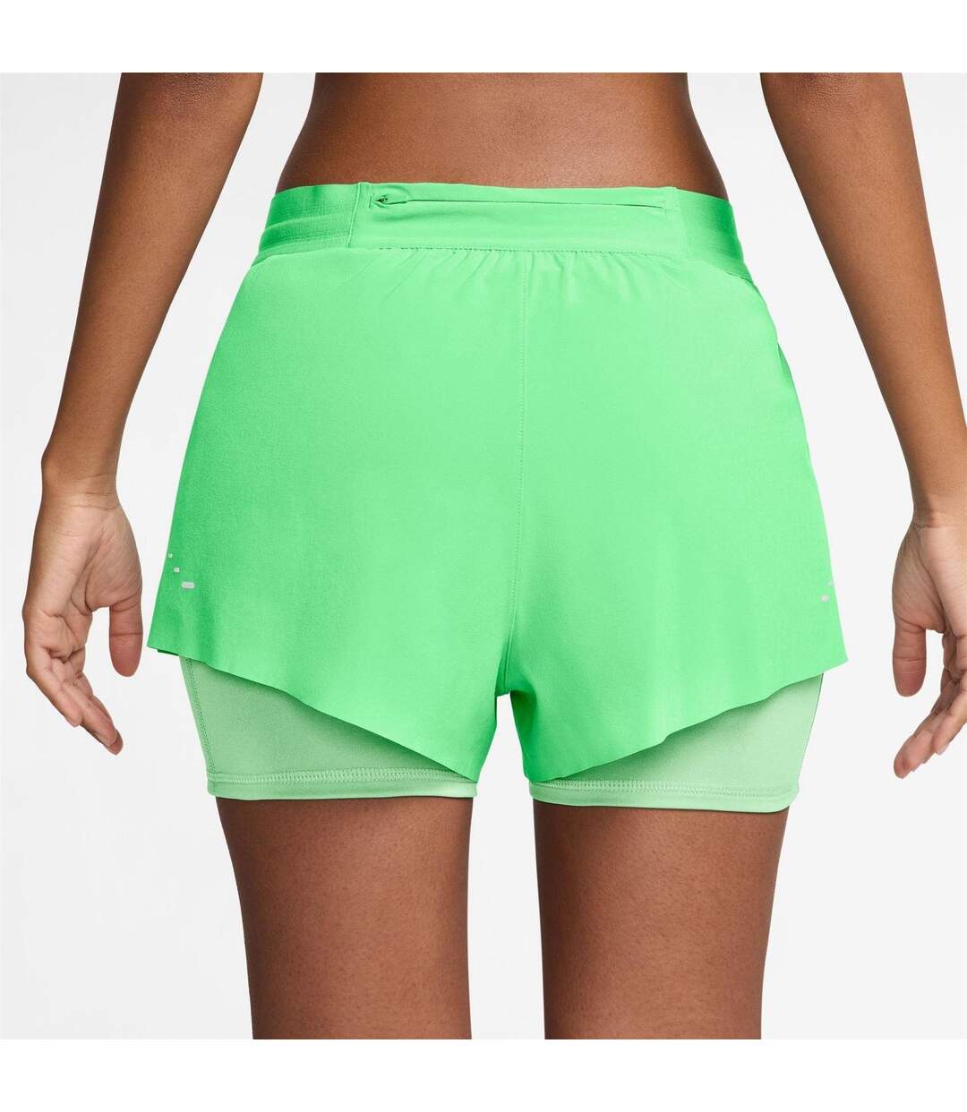 Womens/ladies Fit Swift 2 In 1 Running Shorts Illusion Green Nike-2