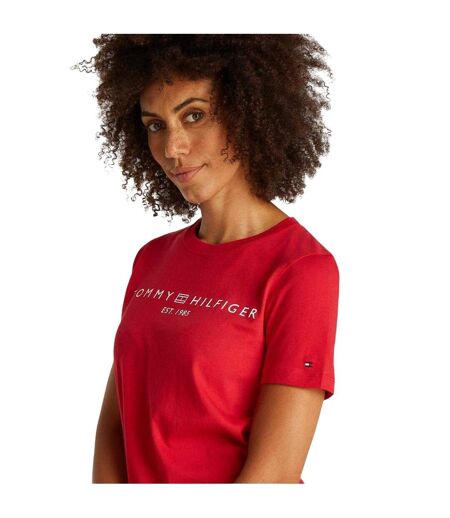 T-shirt Motif/style Logo Rogné Femme Rouge Primaire Tommy Hilfiger