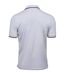 Mens Luxury Stripe Polo Shirt White Navy Tee Jays-2