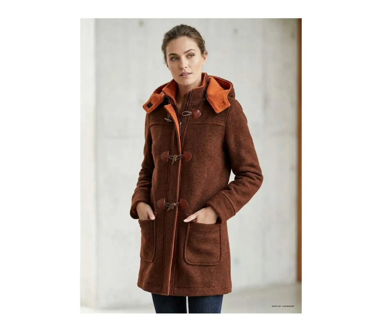 Manteau Polaire Grandes Tailles SLOVEN2M Marron/Orange (Axone)-1