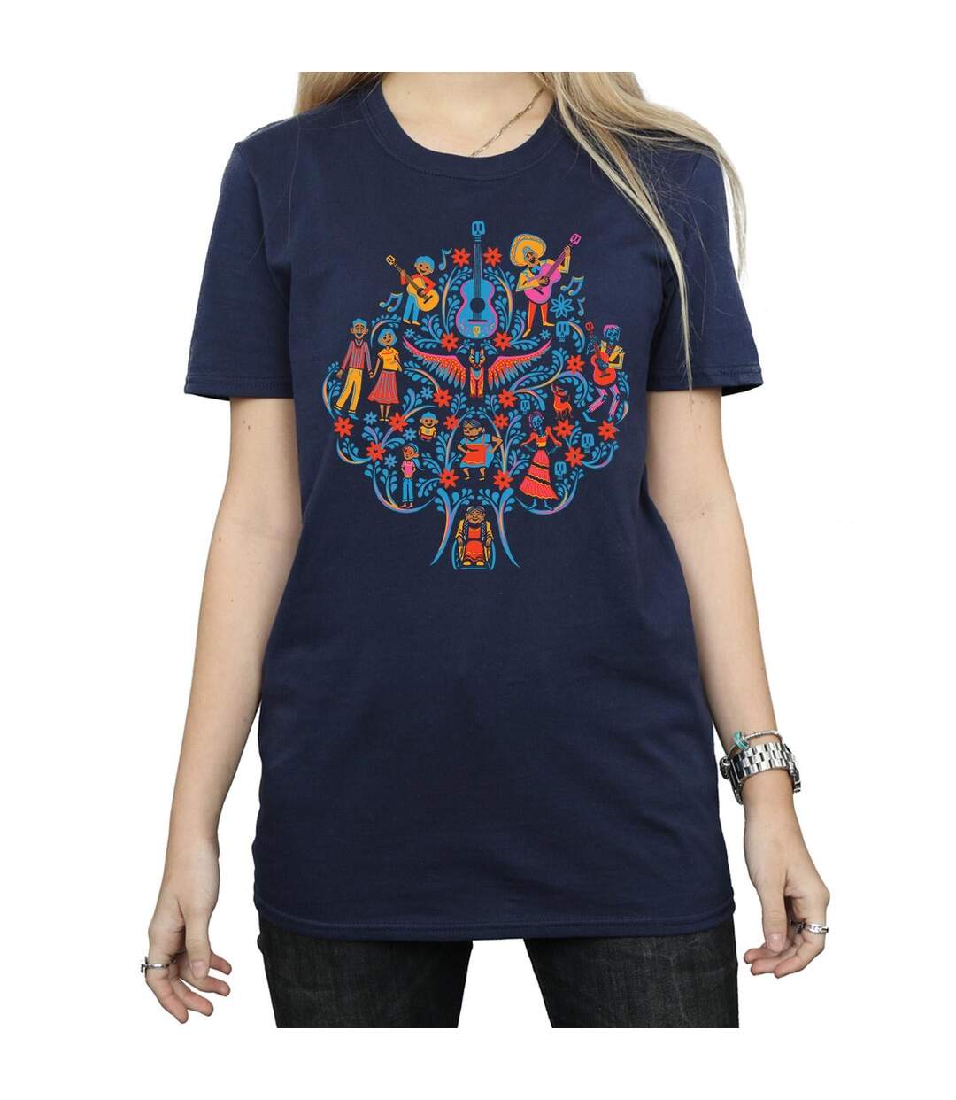 Disney - T-shirt COCO TREE PATTERN - Femme (Bleu marine) - UTBI16467-3