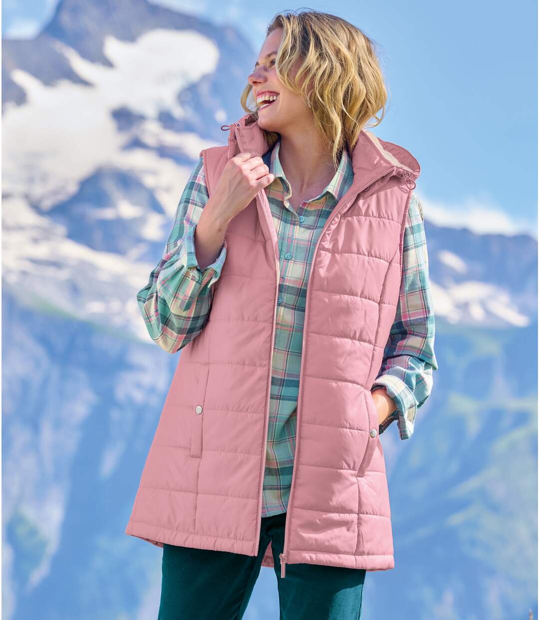 Gilet matelassé déperlant femme - rose