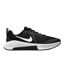 Womens/ladies Leather Flat Heel Flat Trainers Black White Nike-1