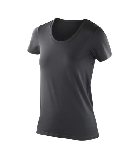 Spiro Womens/Ladies Impact Softex Short Sleeve T-Shirt (Black)