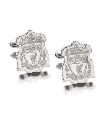 Liverpool FC Stainless Steel Crest Cufflinks (Silver) (One size) - UTTA2518