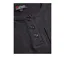 AXONE CHINA1N - Tee-shirt noir manches longues en coton flammé avec col 3 boutons et poche poitrine-4