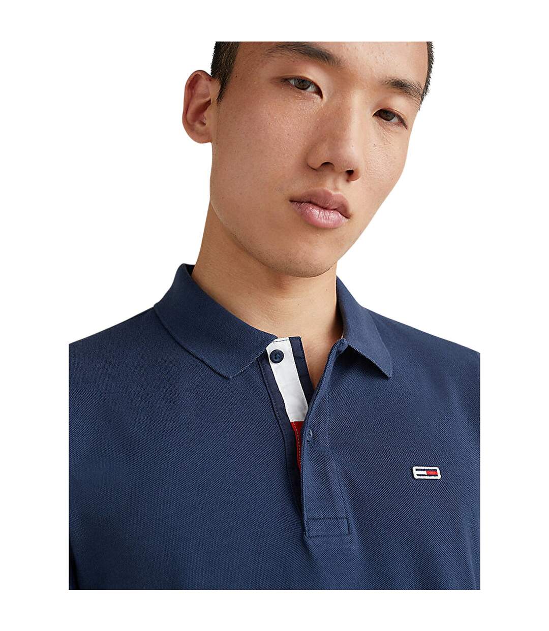 Mens Collared Slim Polo Shirt Navy Tommy Jeans-4