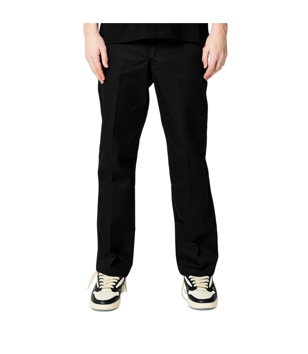 Mens Cotton Blend Slim Trousers Black Dickies-1
