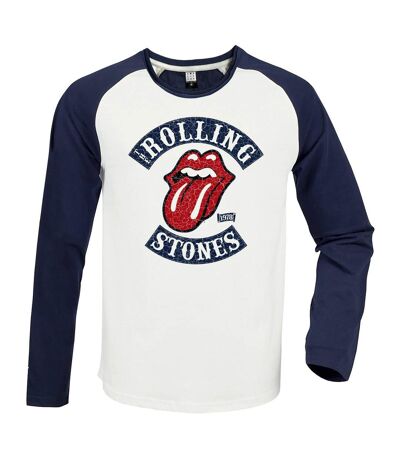 Amplified Unisex Adult 1978 Tour The Rolling Stones Vintage T-Shirt (White/Navy) - UTGD1688