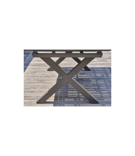 Table de Jardin Extensible Imitation Bois Floride 180-240cm Gris Anthracite