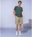 Tee-shirt homme vert uni à  manches courtes - Col rond - Tendance et confortable-3