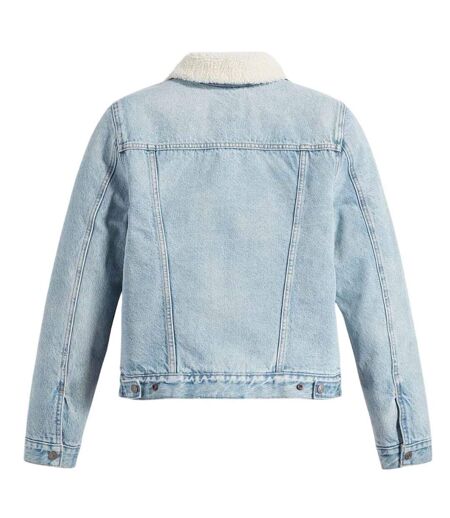 Womens/ladies Original Sherpa Trucker Jacket Light Blue Levis