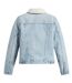 Womens/ladies Original Sherpa Trucker Jacket Light Blue Levis-3