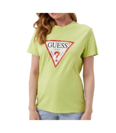 T-shirt vert/rouge femme guess w2bi69k8fq1 - l