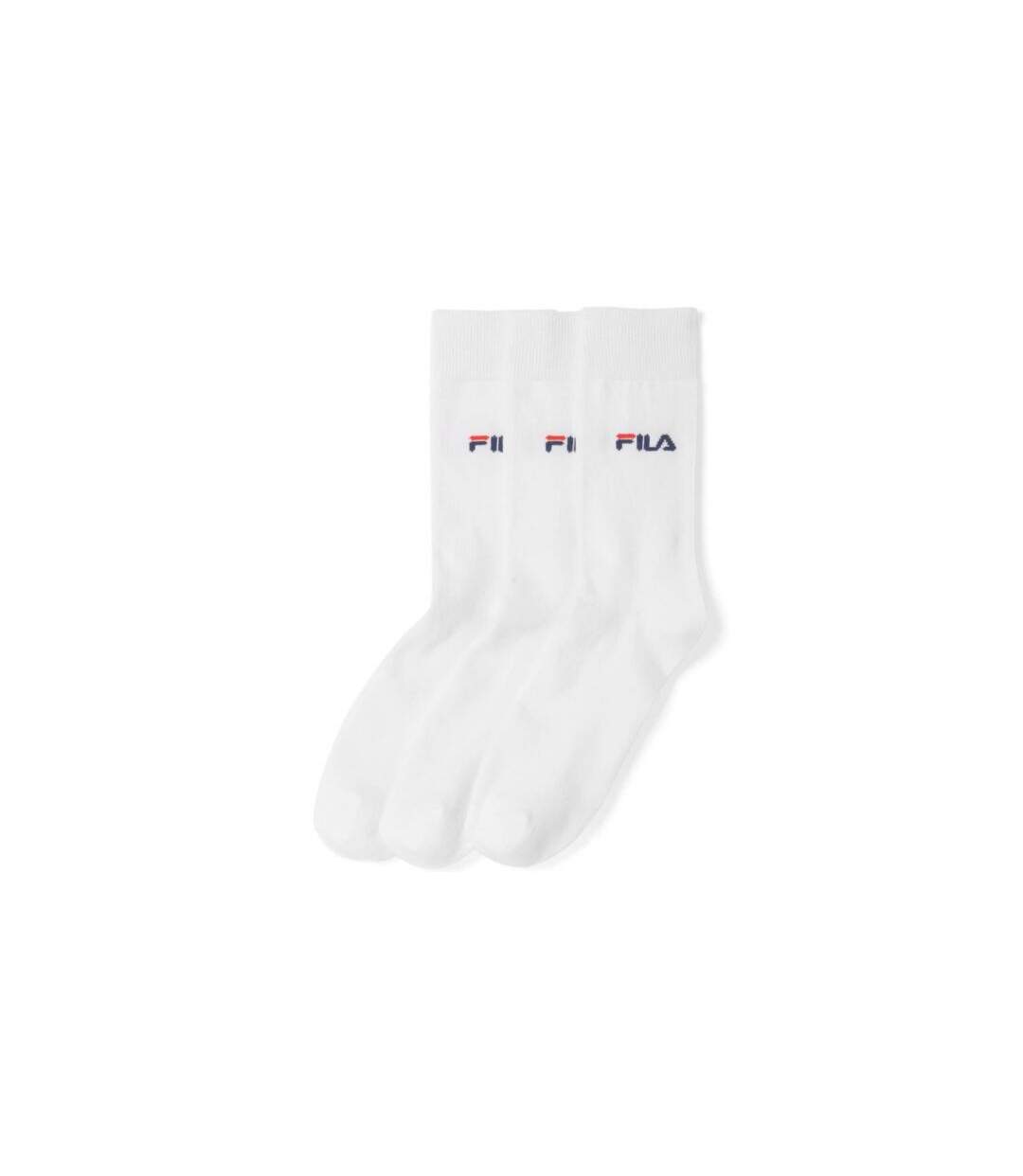 FILA Lot de 3 paires de Chaussettes Homme Coton FINES Blanc-1