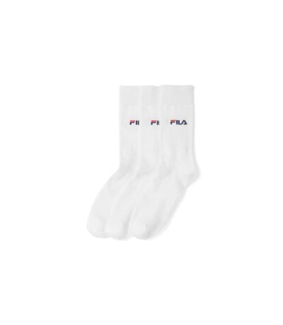 FILA Lot de 3 paires de Chaussettes Homme Coton FINES Blanc