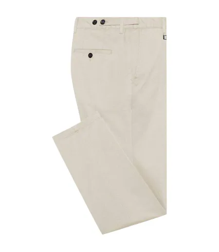 Mens Cotton Slim Chinos White Boss