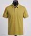 CHALLENGER RUSTICO3 : Polo manches courtes jaune chiné en maille piquée 100% coton avec finitions chambray-3