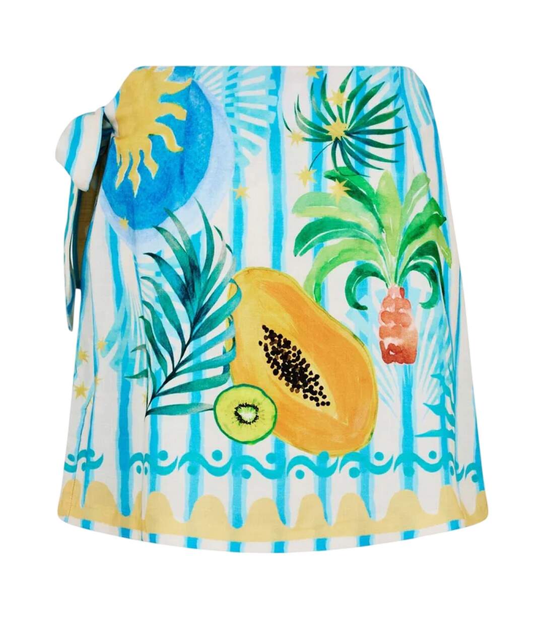 Mini Jupe Motif/style Tropical Rio Femme Bleu Never Fully Dressed-2