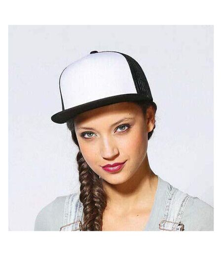 Flexfit Casquette De Baseball À Visière Plate Adulte Unisexe Noir Blanc Yupoong