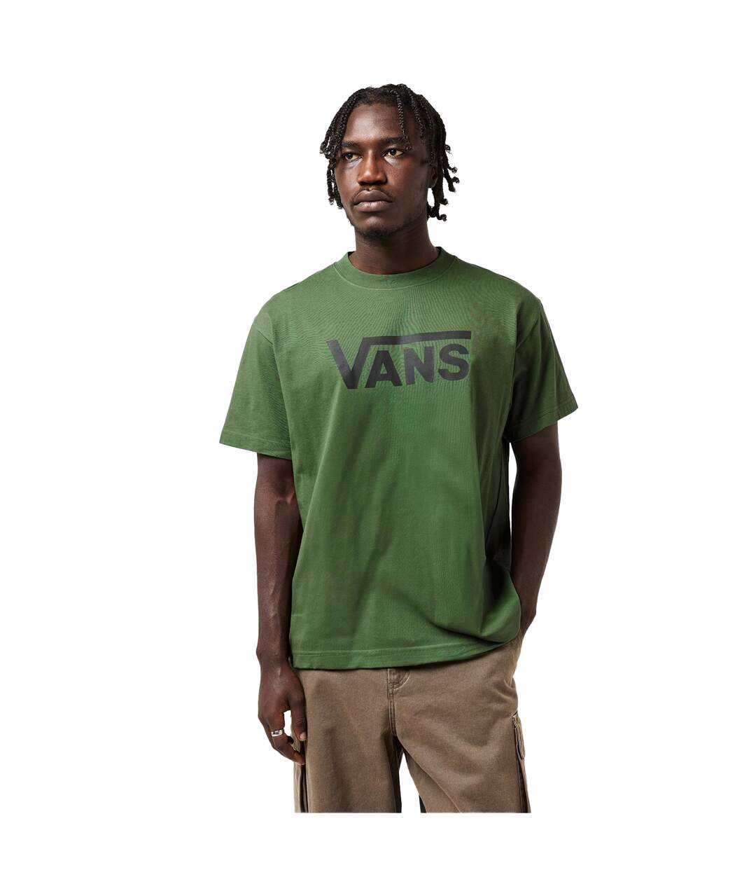 Mens Classic Logo Relaxed Fit T-shirt Pine Forest Vans-4