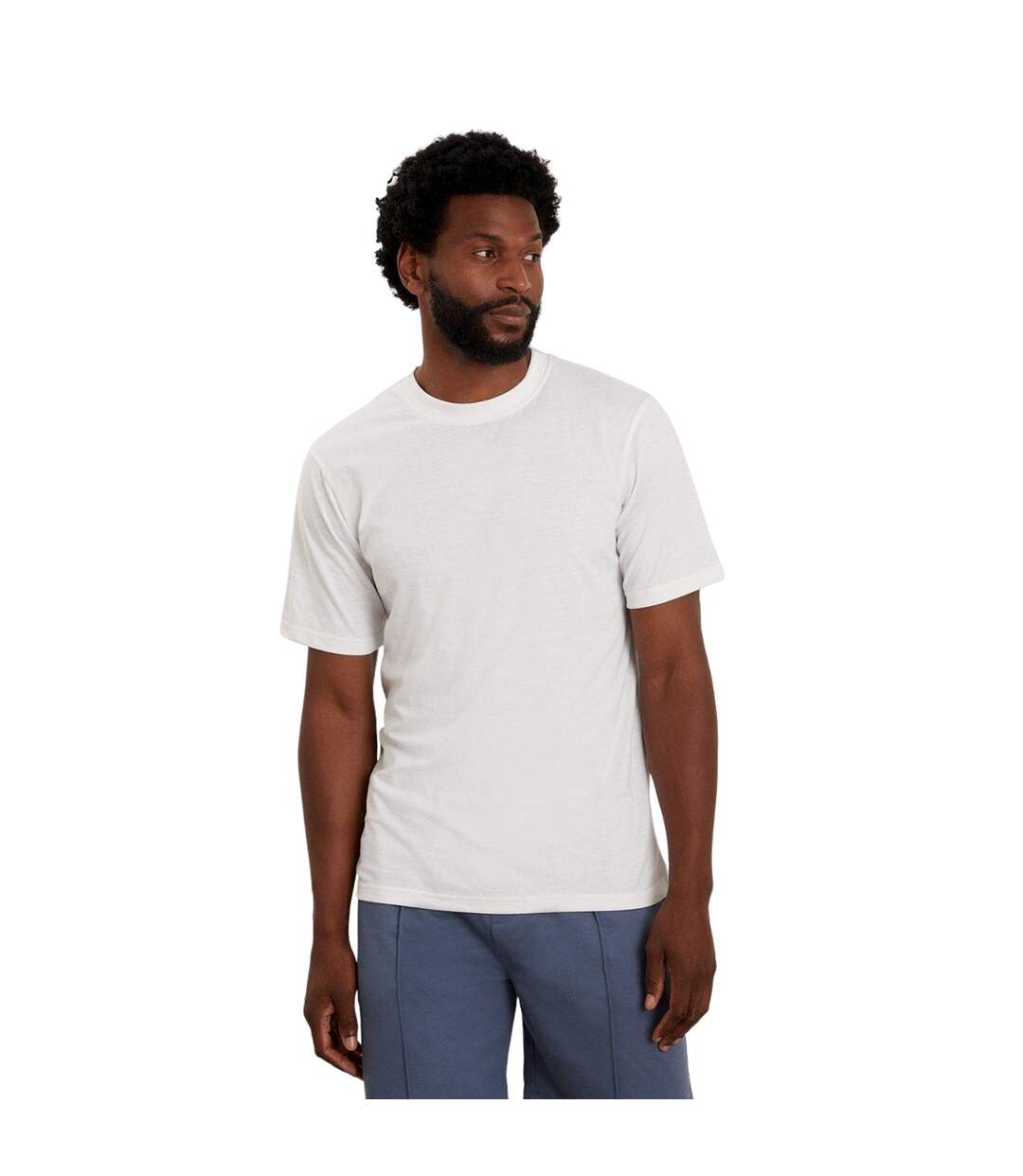 Mens plain crew neck t-shirt white Burton