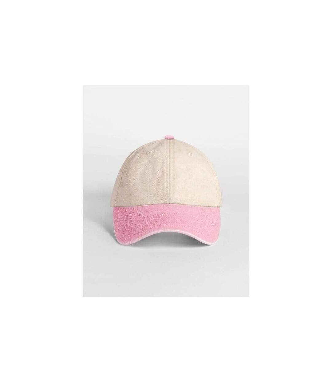 Casquette De Baseball Motif/style Rétro Adulte Blanc Cassé Rose Beechfield-2
