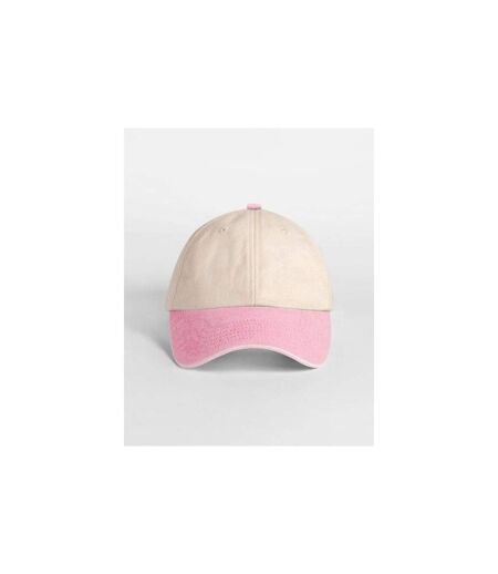 Casquette De Baseball Motif/style Rétro Adulte Blanc Cassé Rose Beechfield