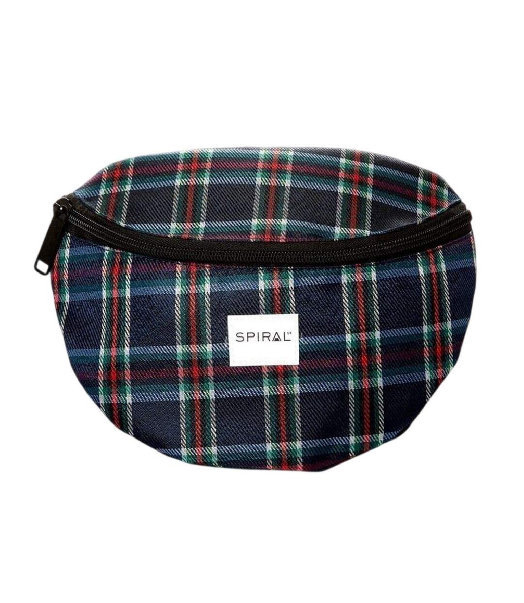 Plaid Bum Bag One Size Navy Spiral-1