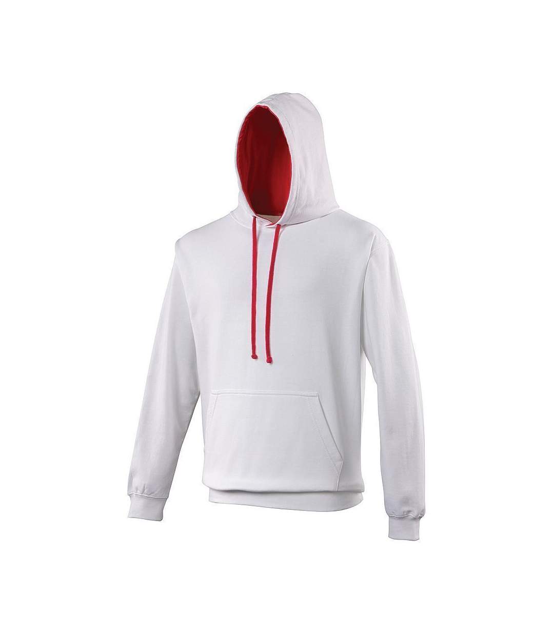 Sweat à capuche contrastée unisexe - JH003 - blanc et rose foncé