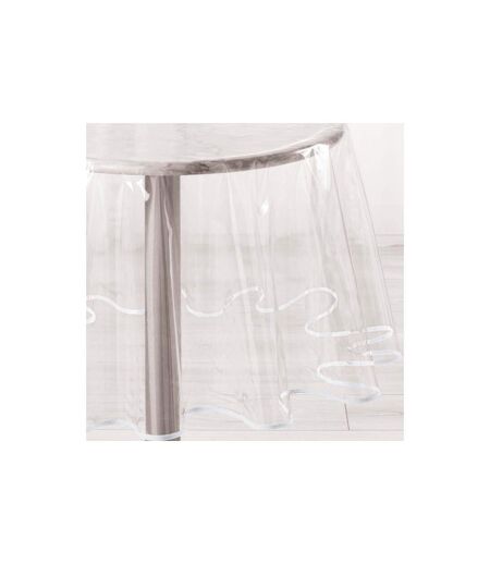 Nappe Ronde Cristal Garden 180cm Transparent & Blanc