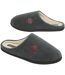 Men's Grey Fleece-Lined Slippers