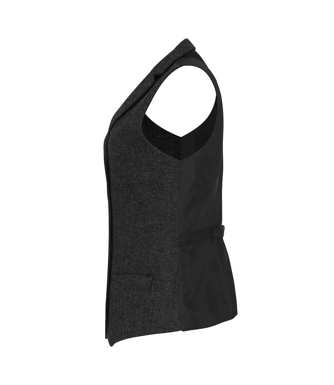 Premier Womens/Ladies Herringbone Waistcoat (Dark Grey) - UTRW6601