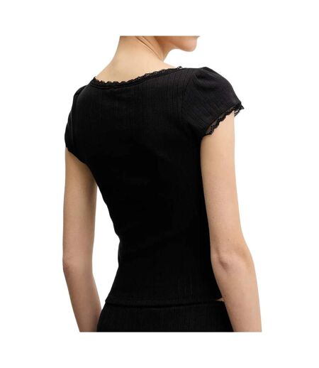 Débardeur noir femme tommy hilfiger pointell - l