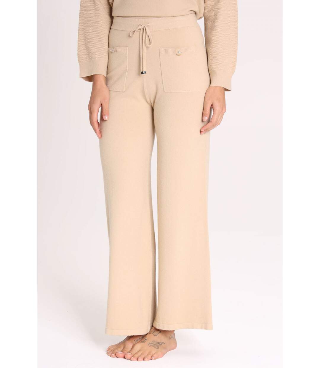 Pantalon PEPITA Camel-3